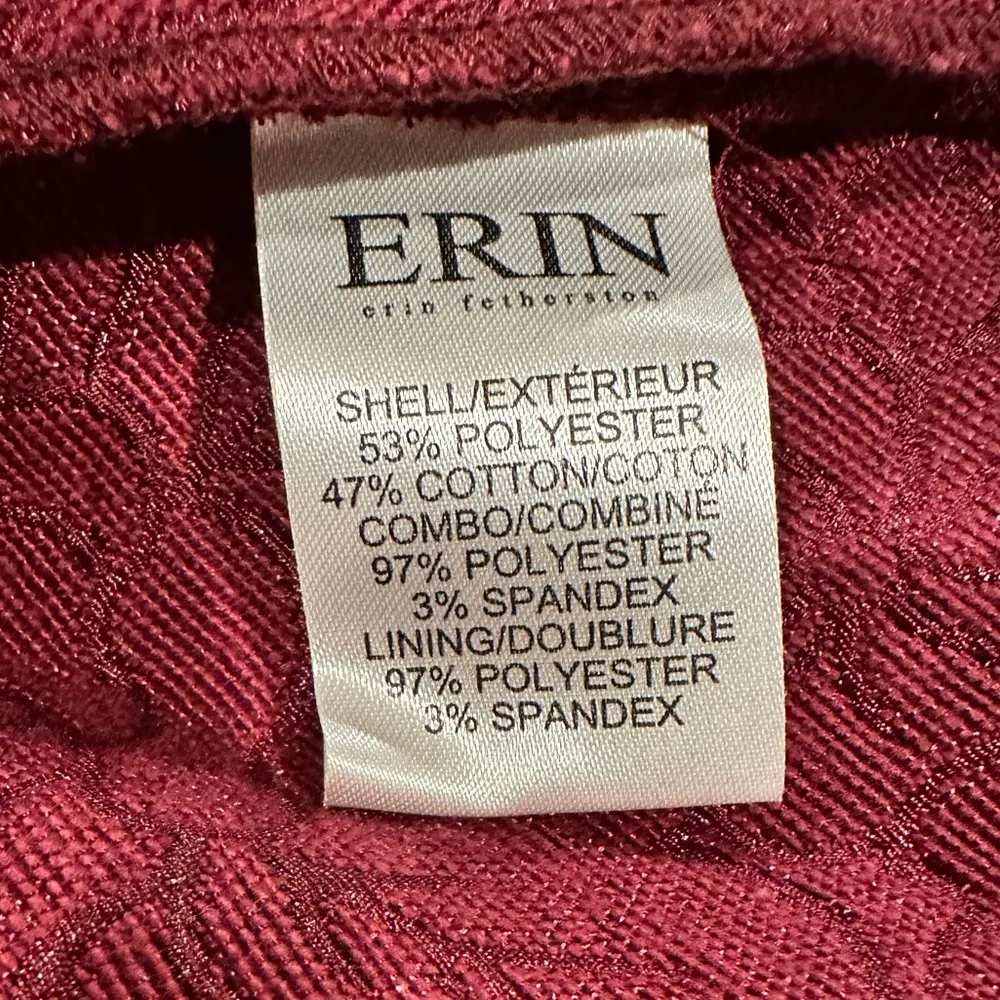 ERIN fetherston Jacquard Flared Crimson Burgundy Maroon Sleeveless Dress 0 Red - Image 7