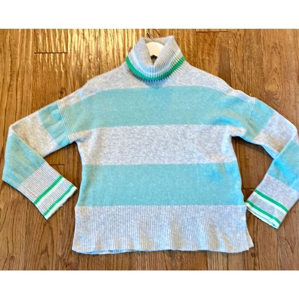 J.Crew striped wool blend supersoft yarn sweater xs Green - Image 11