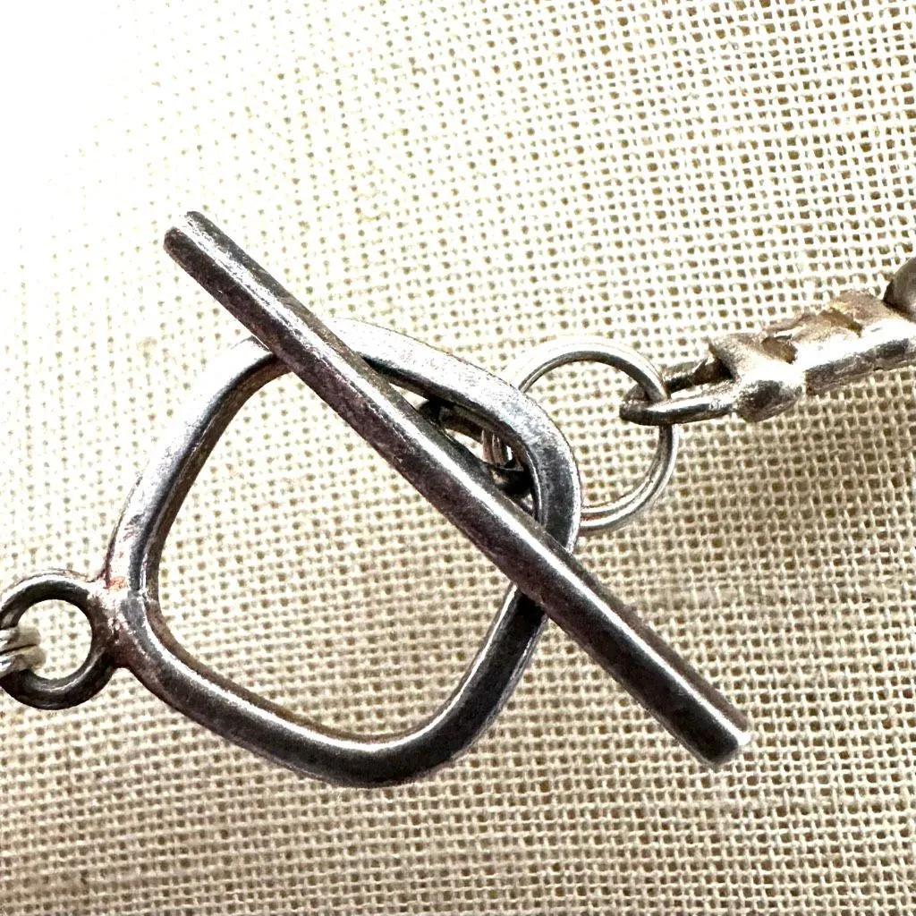 Smoky Glass & Red Acrylic Bead Statement Necklace sterling clasp - Image 7