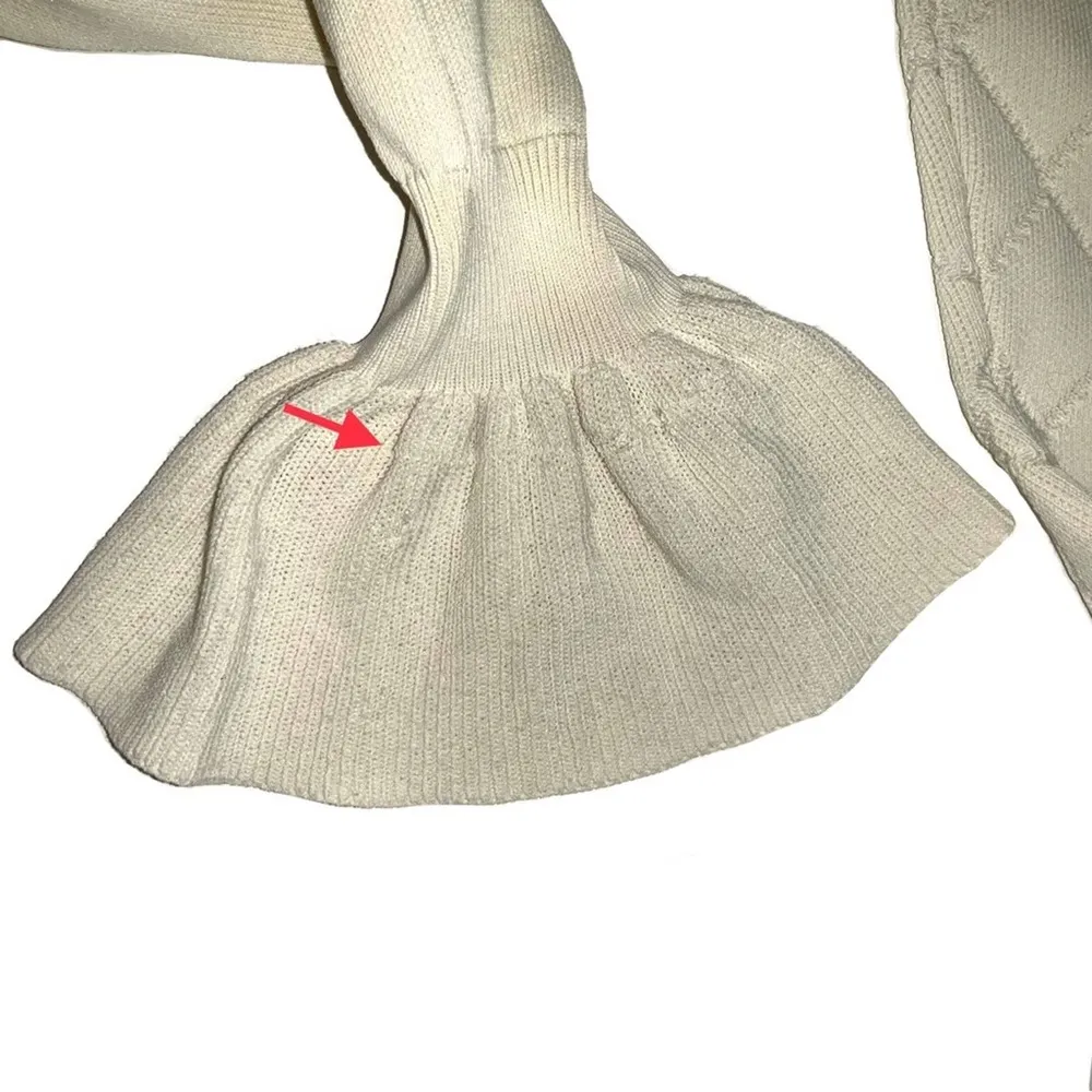 Opening Ceremony Compact Flare Sleeve Knit Cream Crewneck Sweater MEDIUM - Image 10