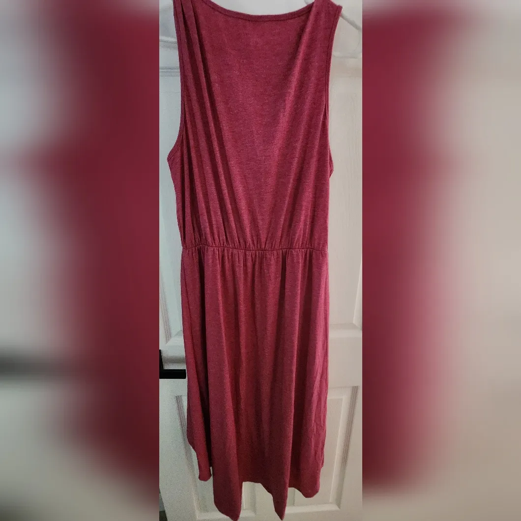 NWT Halara Deep V Neck Sleeveless Plicated High Low Crossover Hem Midi Dress L - Image 11