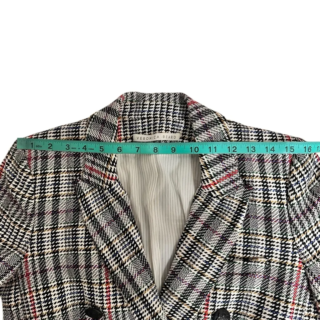 Veronica Beard Empire Tweed Dickey Jacket Blazer Black Red Plaid Medium Size 8 - Image 12