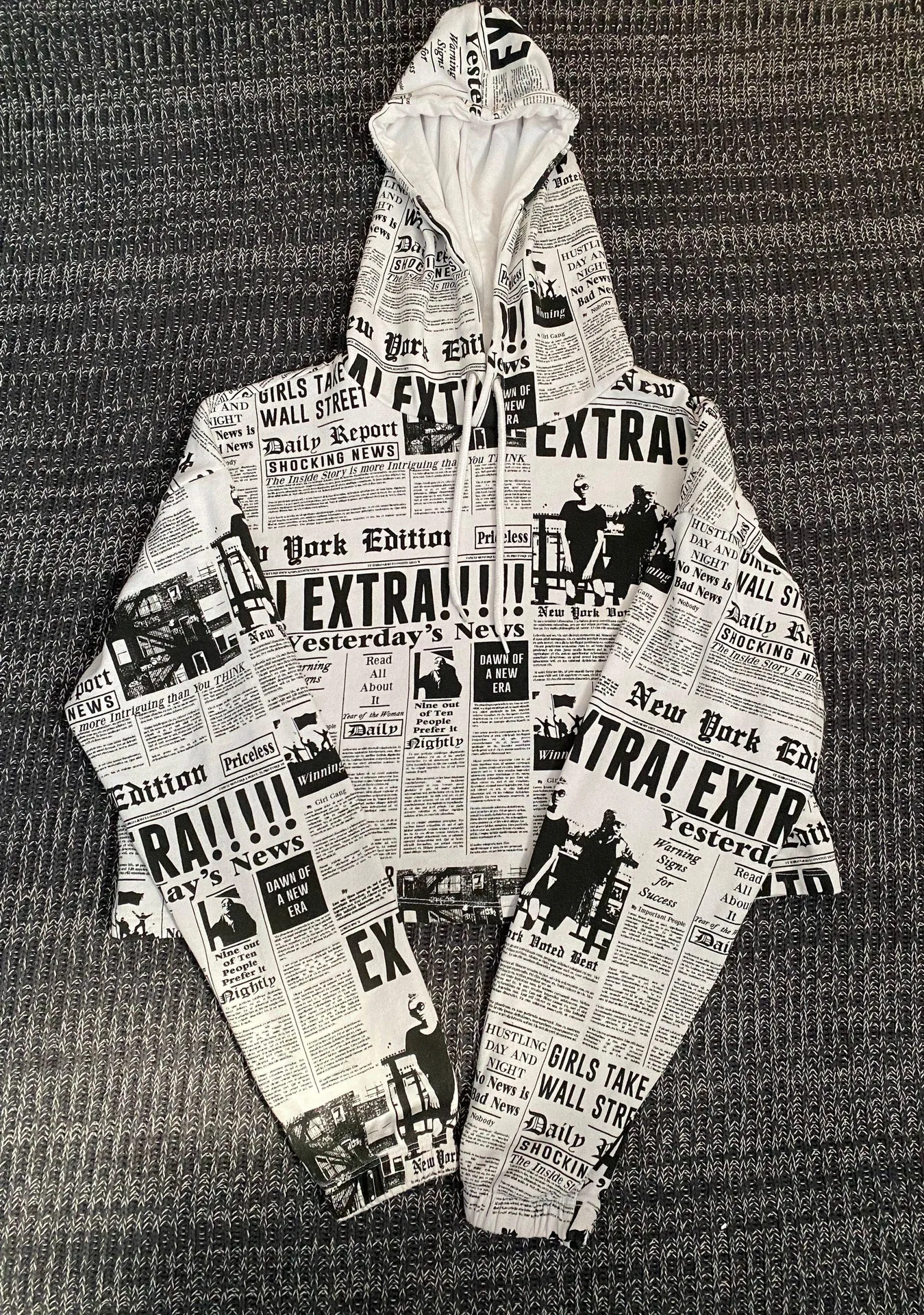 Forever 21 Newspaper Hoodie - Image 3