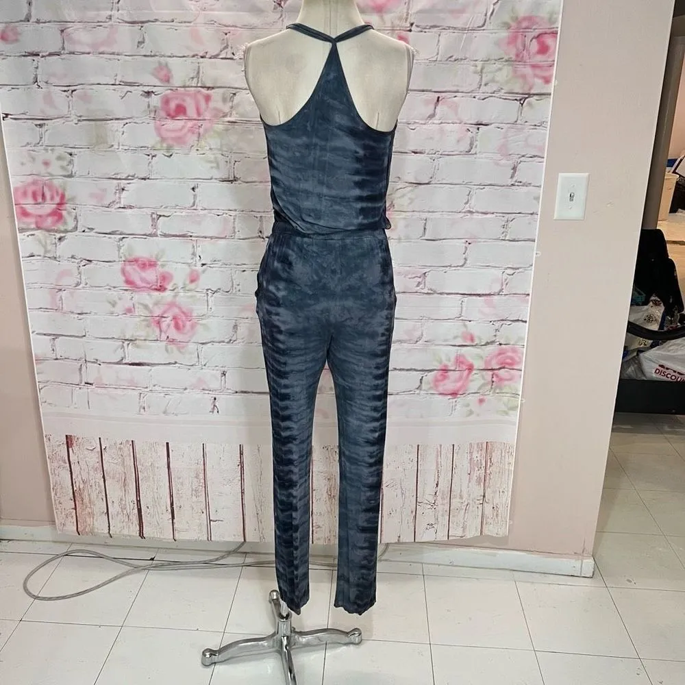 YFB Navy Tie Dye Casual Slim Fit Jumpsuit With Pockets size small - Image 7