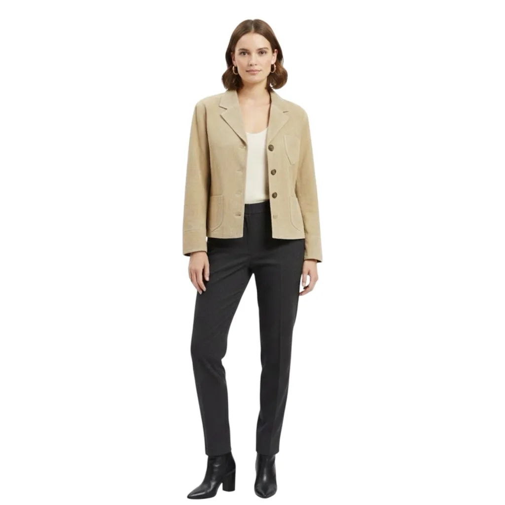 Sarah Chapman Tan Suede Leather Blazer Size 10 - Image 10