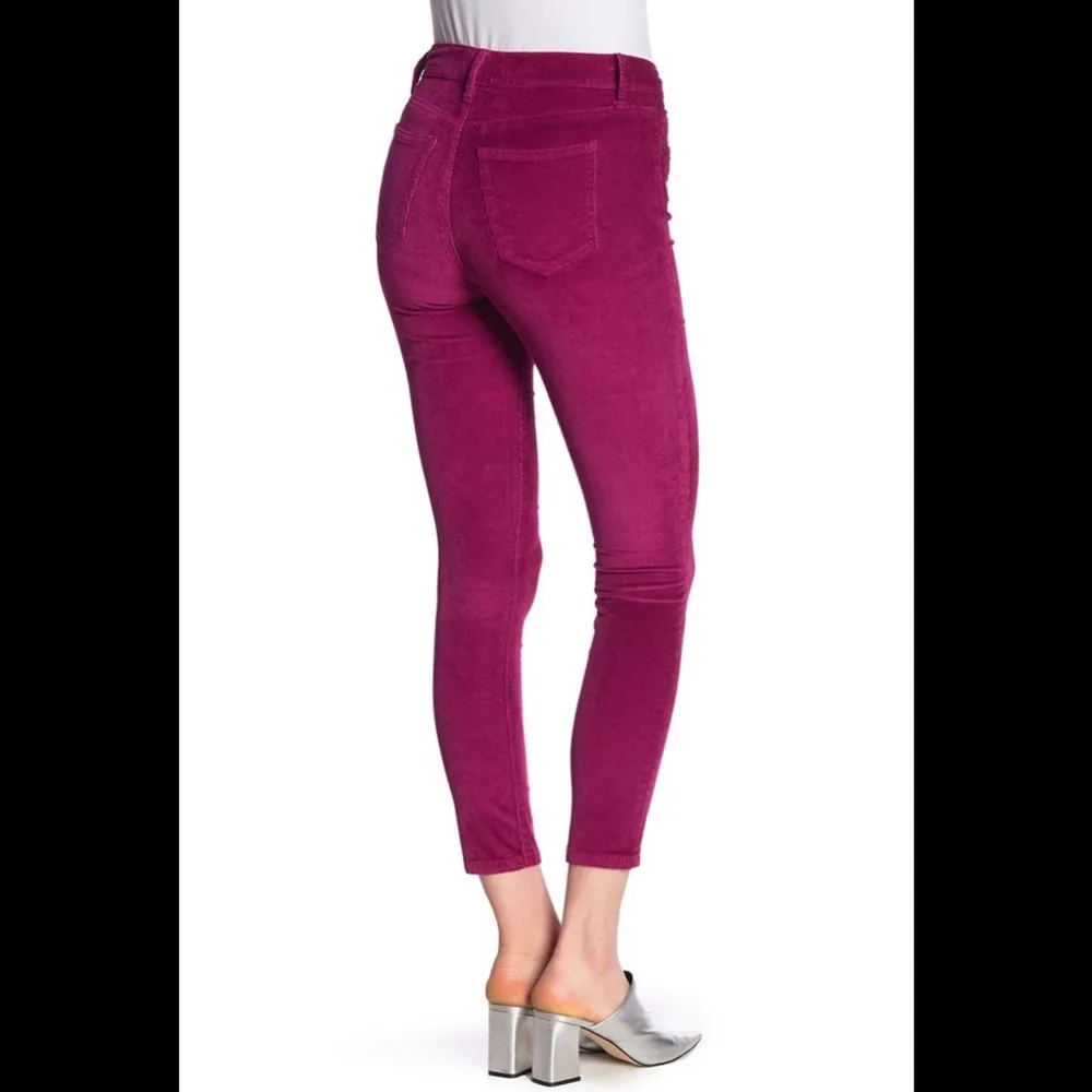 Current/Elliot The High Waist Stiletto Skinny Ankle Raspberry Corduroys - Image 3