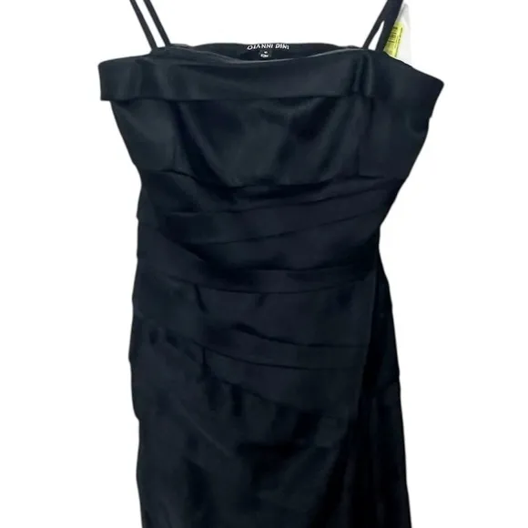 Gianni Bini NWT Black Satin Ruched Strapless Cocktail Dress Women's Size 0 Party - Image 4