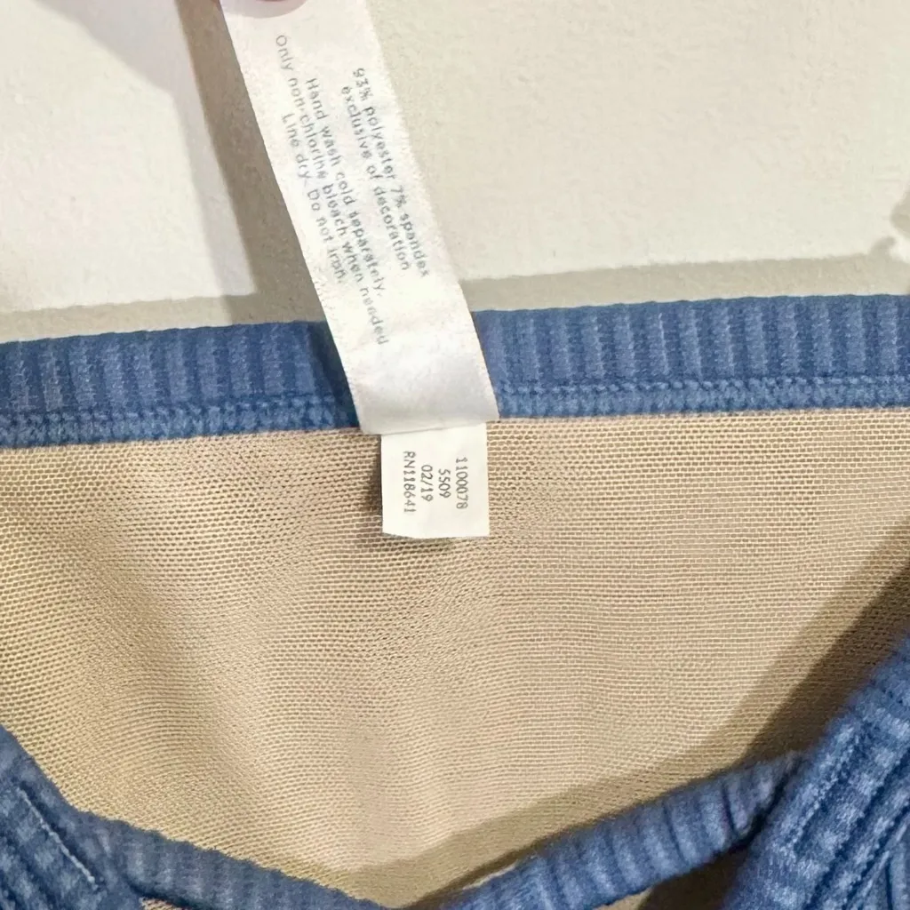 Cacique Blue Ruffled Tankini Swimsuit Top - Image 4