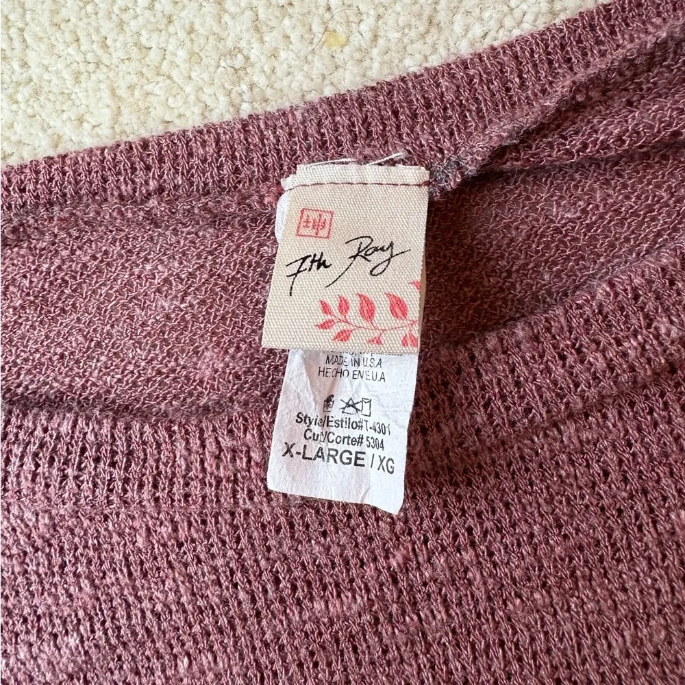 7th Ray Dusty Rose Knit Sweater - Image 4