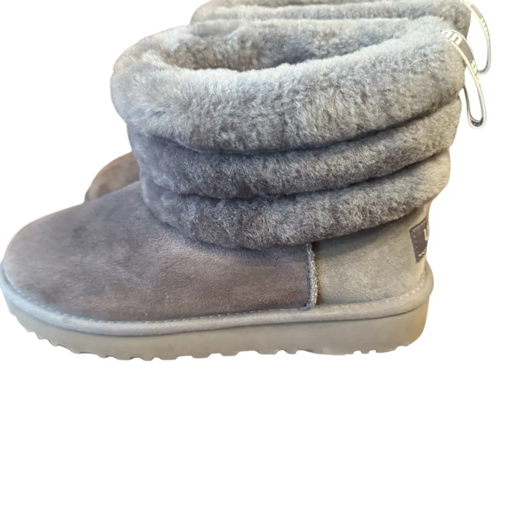 Ugg Mini Quilted Fluff Cuff Suede Shearling Boot in Sz 6 EUC - Image 3