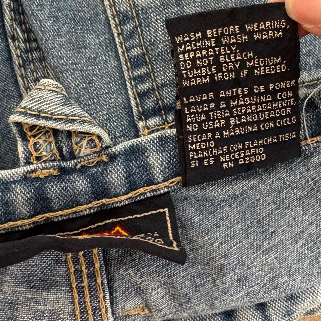 Route‎ 66 Vintage Carpenter Utility mom denim shorts jorts light wash 13/14 - Image 4