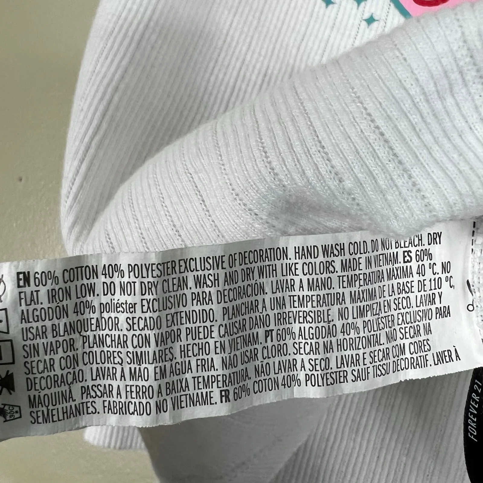 Forever 21 Tank Top Womens M White Bad Gal Heart Ribbed Crop Y2K Retro Coquette - Image 6