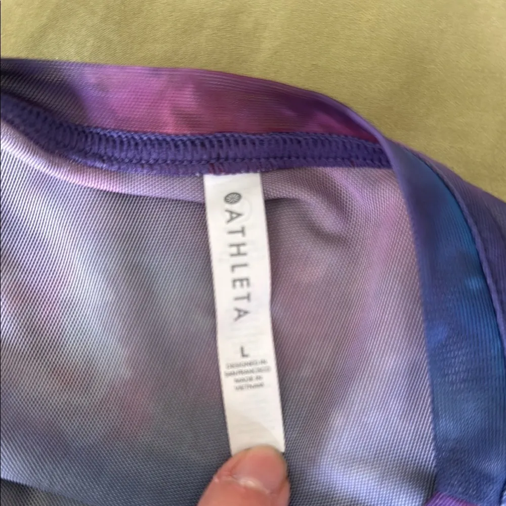 Athleta Mesh Oversized Purple and Blue Supernova Short Sleeve Tee - Image 6
