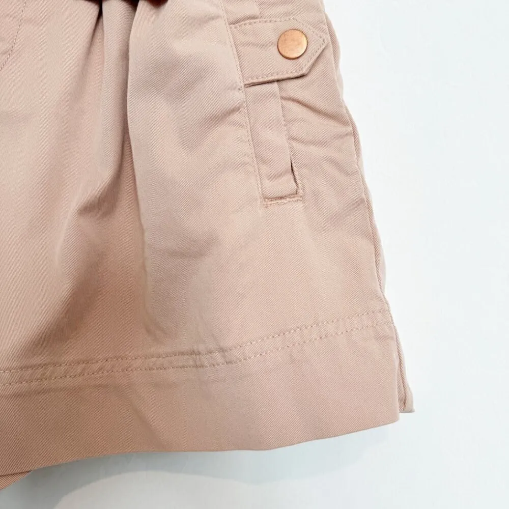 Topshop High Rise Belted Paperbag Utility Trouser Shorts in Pink Girly‎ Size 6 - Image 4