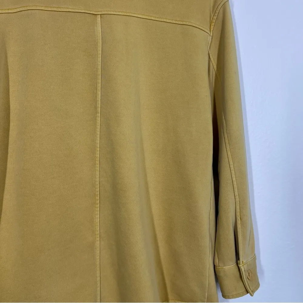 Avec Les Filles Mustard Yellow French Terry Button Down Shirt Jacket Shacket - Image 12