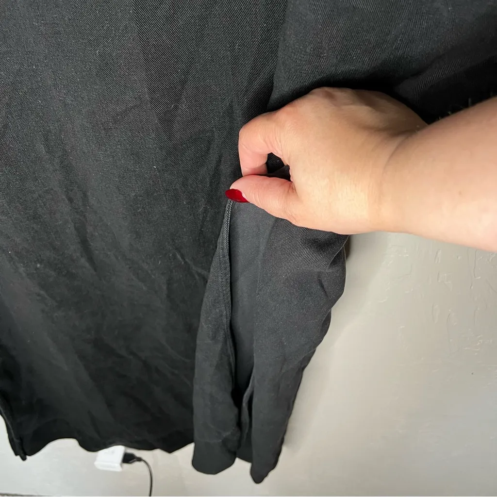 Everlane Black The Relaxed T-Shirt Tencel Side Slits Buttersoft Midi Dress - Image 8