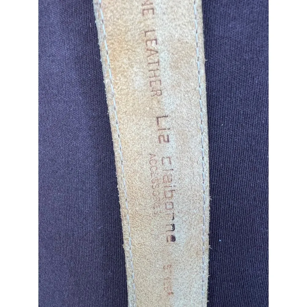 Liz Claiborne belt genuine leather brown braided skinny western - Image 9