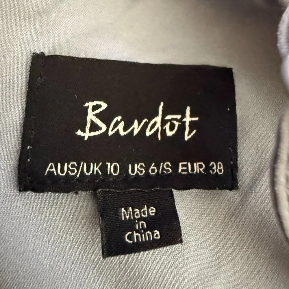 Bardot Vienna Lace Midi Dress Women's 6 Small Dusty Blue Floral Cocktail Party - Image 14