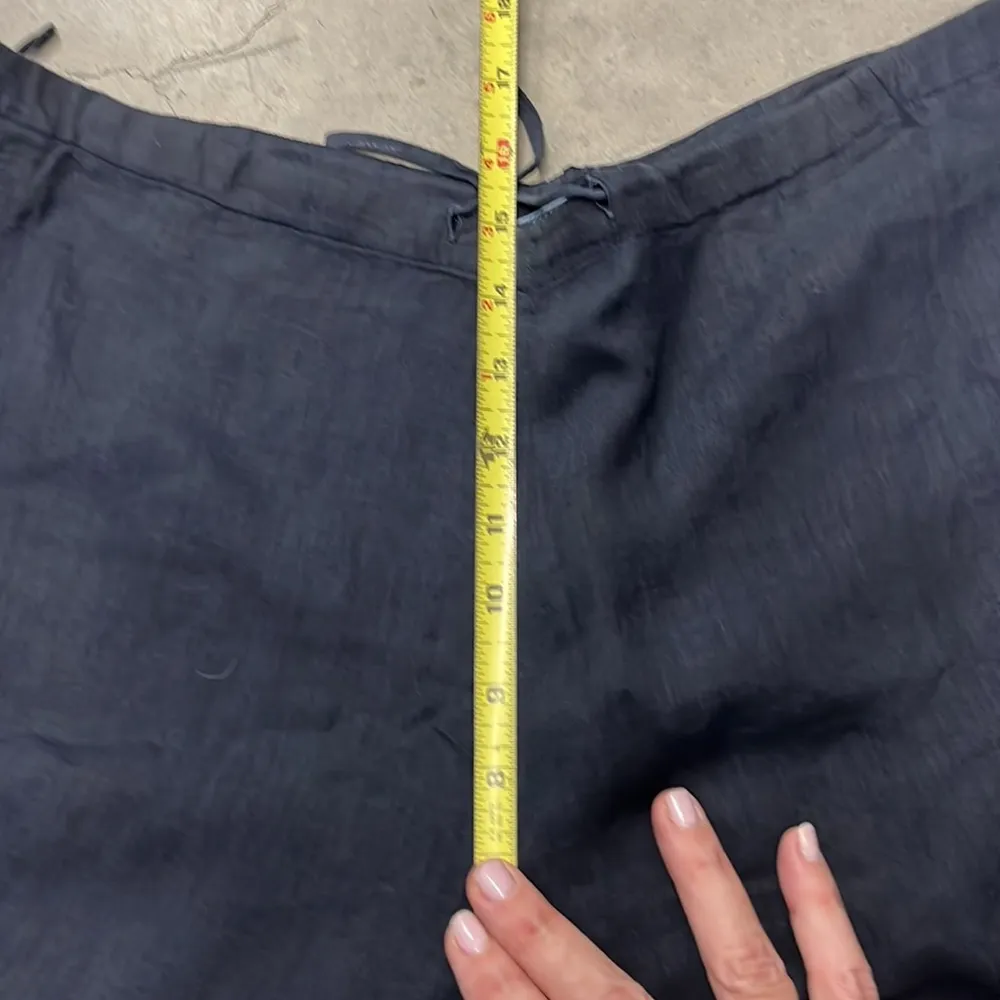 Prada Beautiful 100% linen wide leg pant NAVY Blue Size L - Image 5