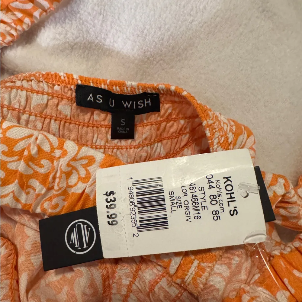 NWT As U Wish Orange Floral Maxi Romper - Image 5