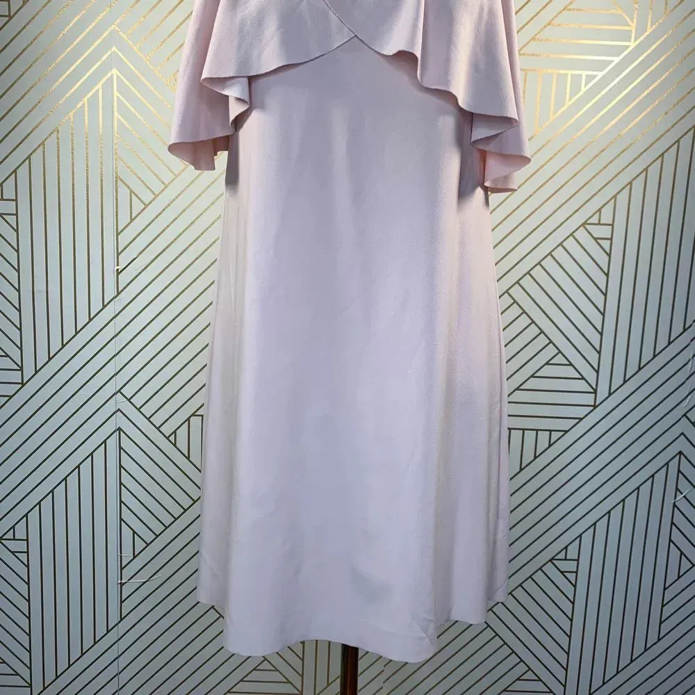 Zara Dress Off the Shoulder Sleeveless Pullover with Frill Light Pink Size Small - Image 4