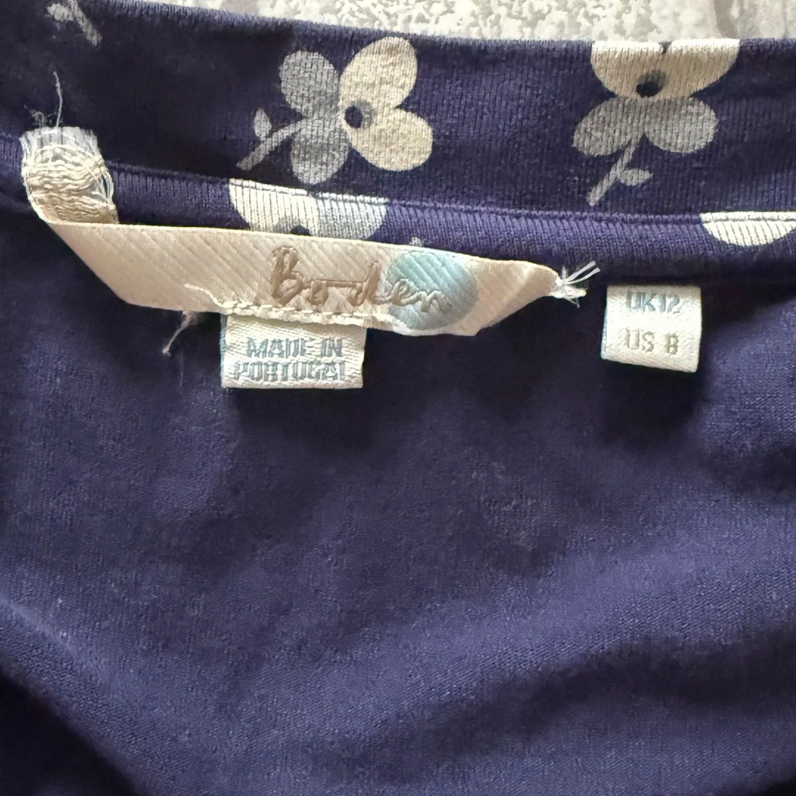 Boden Navy Ditsy Floral Jersey Wrap Dress Cottagecore Feminine Sz 8 Blue - Image 4