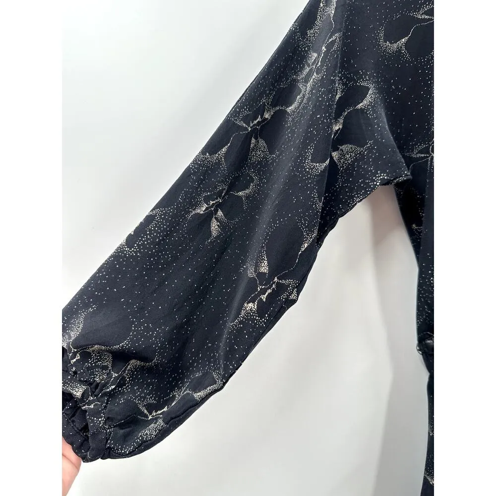 Rebecca Taylor Aristotle Print Faux Wrap Silk Dress Size 0 - Image 4