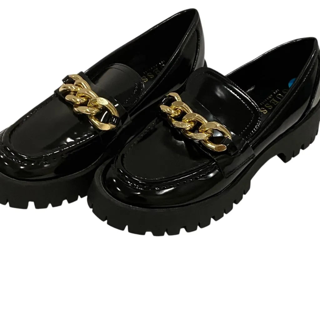 GUESS Hillford Chunky Platform Loafers 7 Black Y2K Lug Chain Link Grunge Preppy - Image 14
