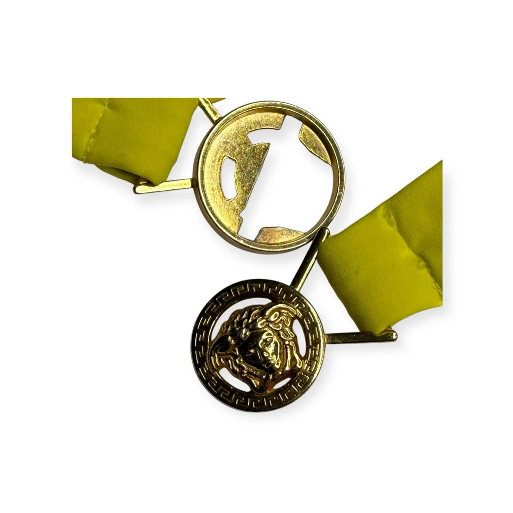 Gianni Versace Beachwear ♔ Gold Medusa Heads Bandeau Bikini Top ♔ Yellow ♔ 2 - Image 8