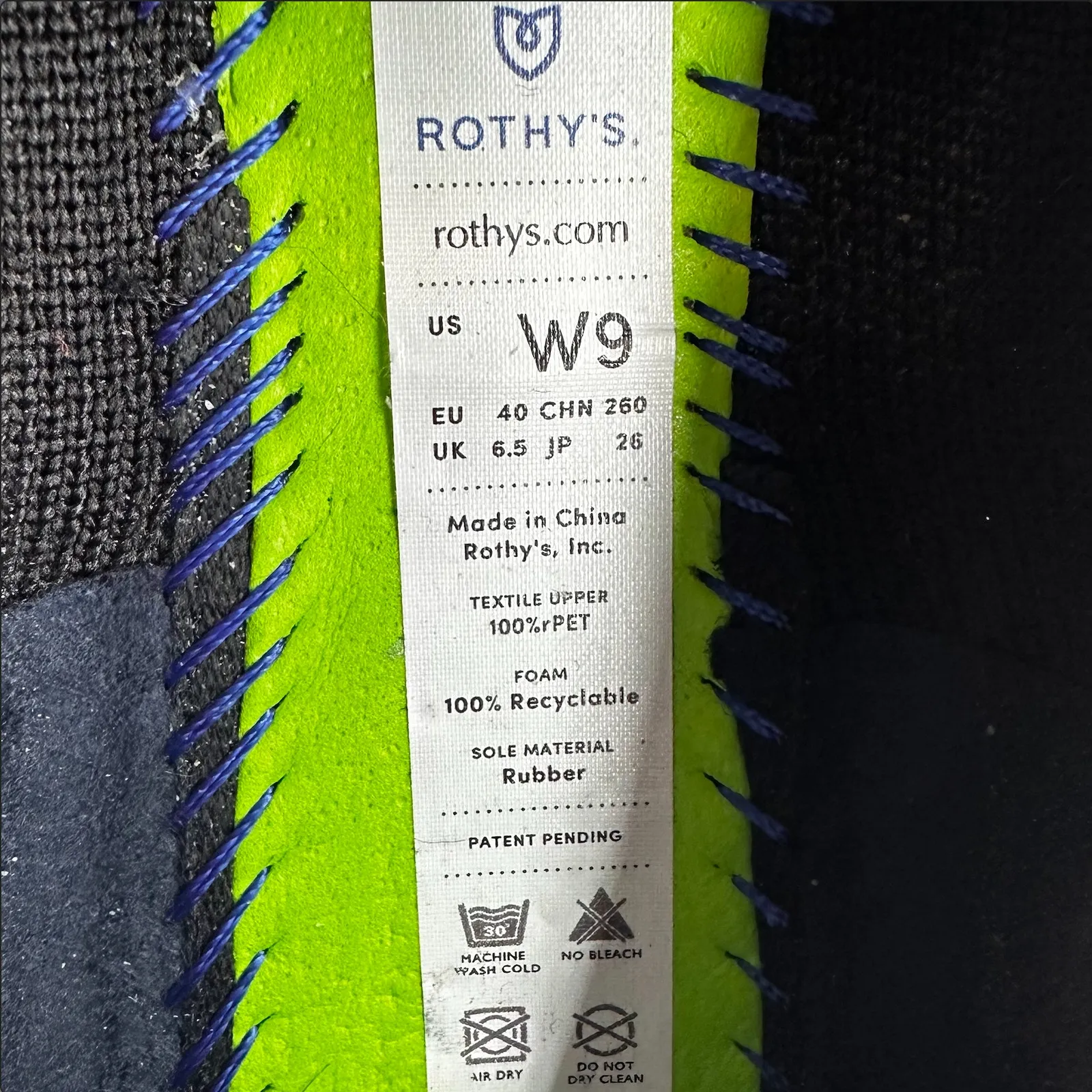 Rothy's The Loafer Slip On Ballet Flat Shoes Lightweight Knit Black Solid 9 - Image 6