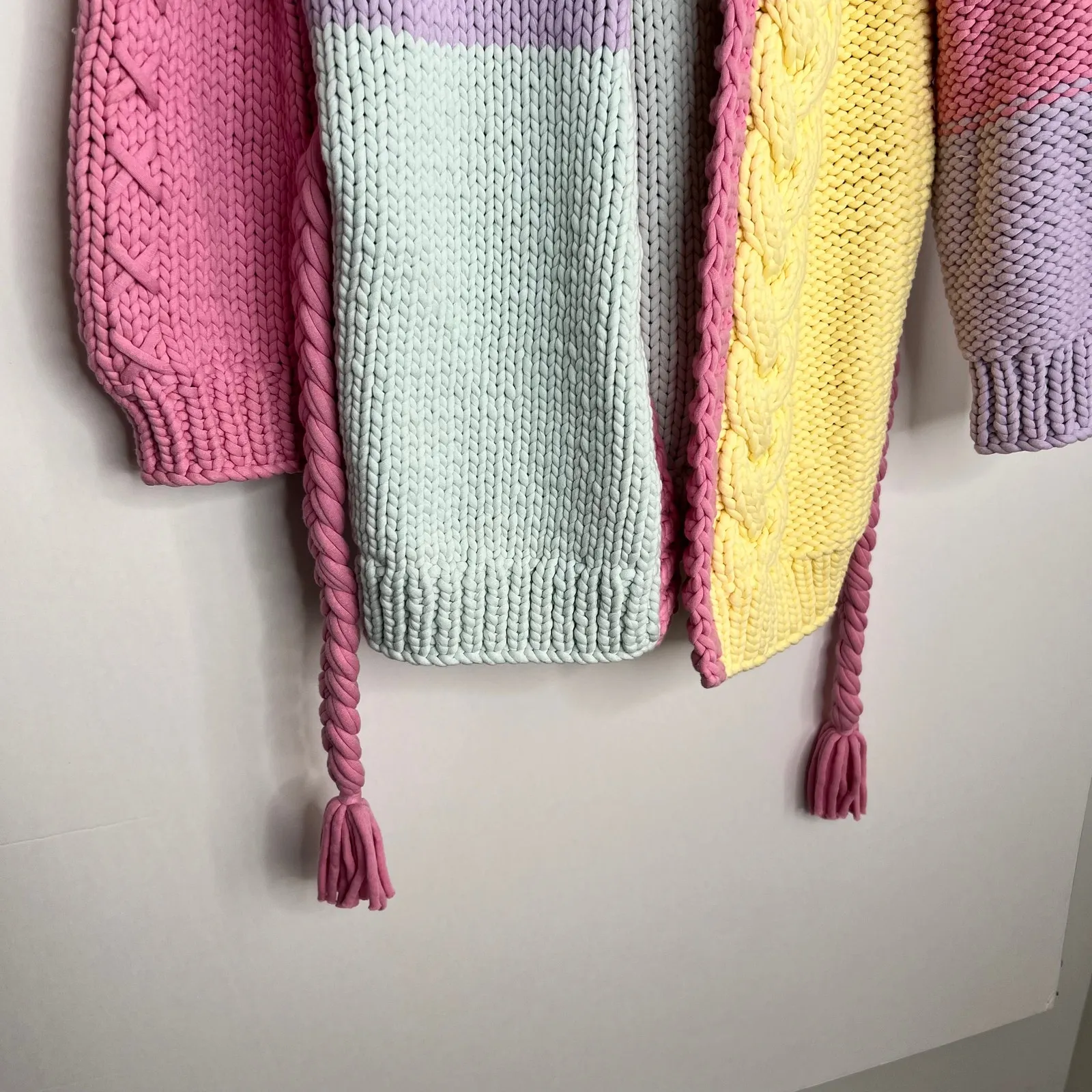 LoveShackFancy Horatio Oversized Cardigan Sweater Tassel Long Womens XS Rare - Image 14