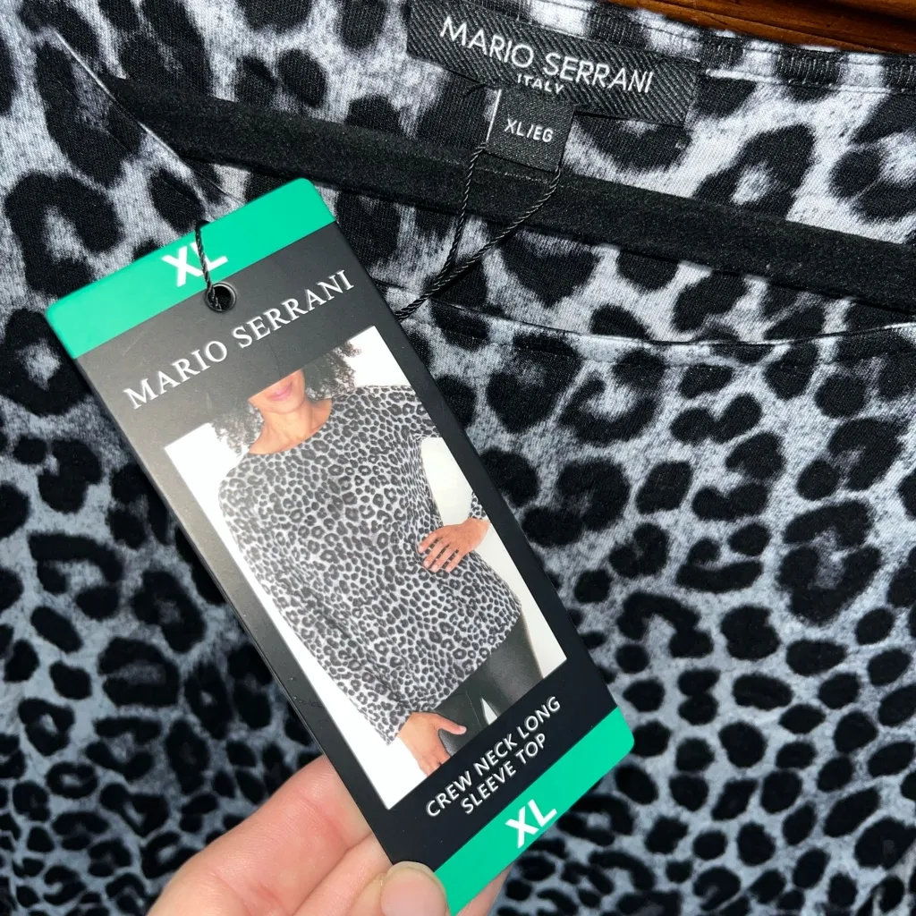 NWT! Mario Serrani Women’s Tunic Gray Leopard - Image 5