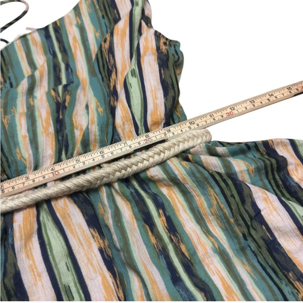 Free People One Shoulder Striped Tiered Mini Dress Women’s S Boho Resort Look - Image 10