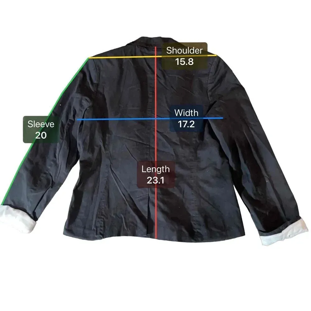 American Eagle Single-Breasted Button Closure Front Pockets Blazer Size Medium‎ - Image 7