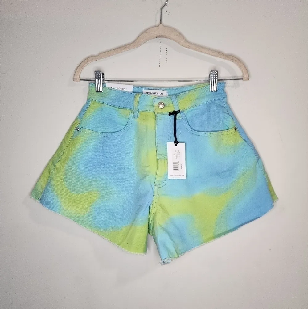 NEW WeWoreWhat Revolve Retro‎ Tie Dye Hippie Funky Festival 25 Flare Bell Shorts - Image 2