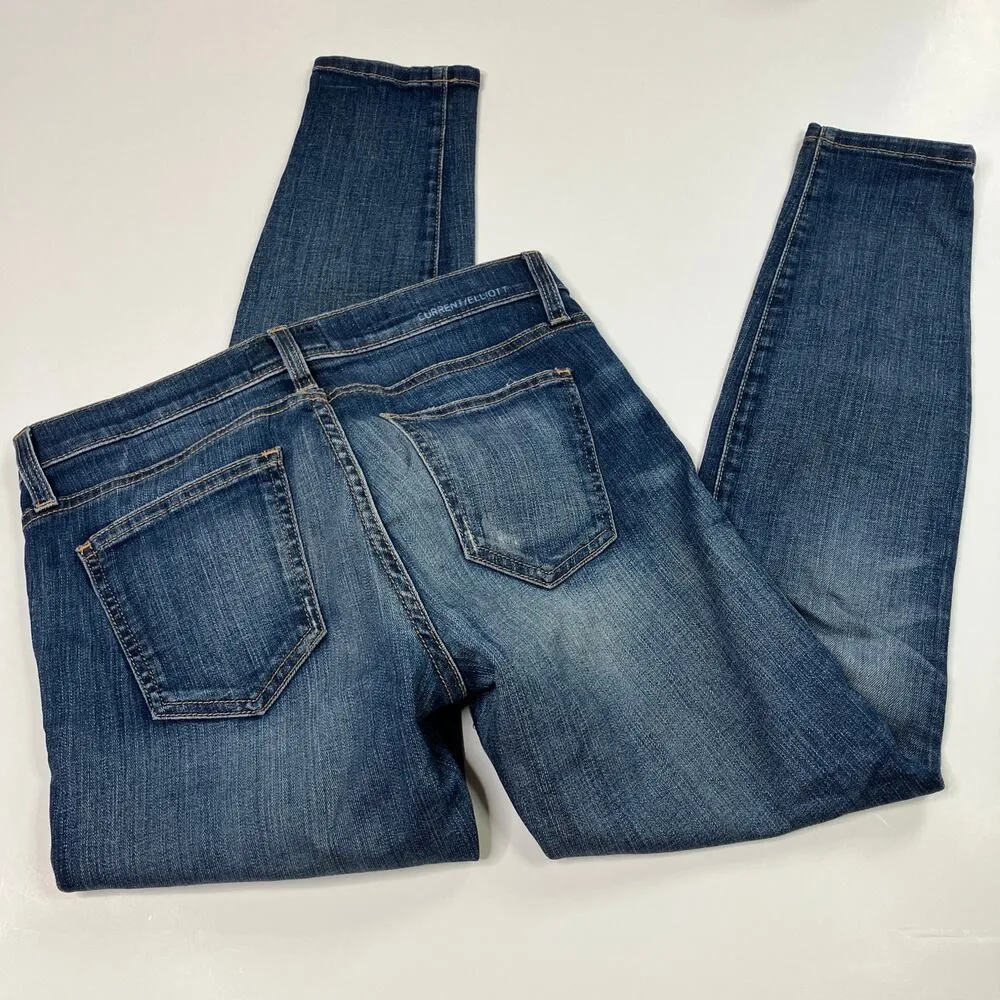 Current/Elliott | The Stiletto Townie Faded Skinny Jeans Cotton Blend Womens 26 - Image 6