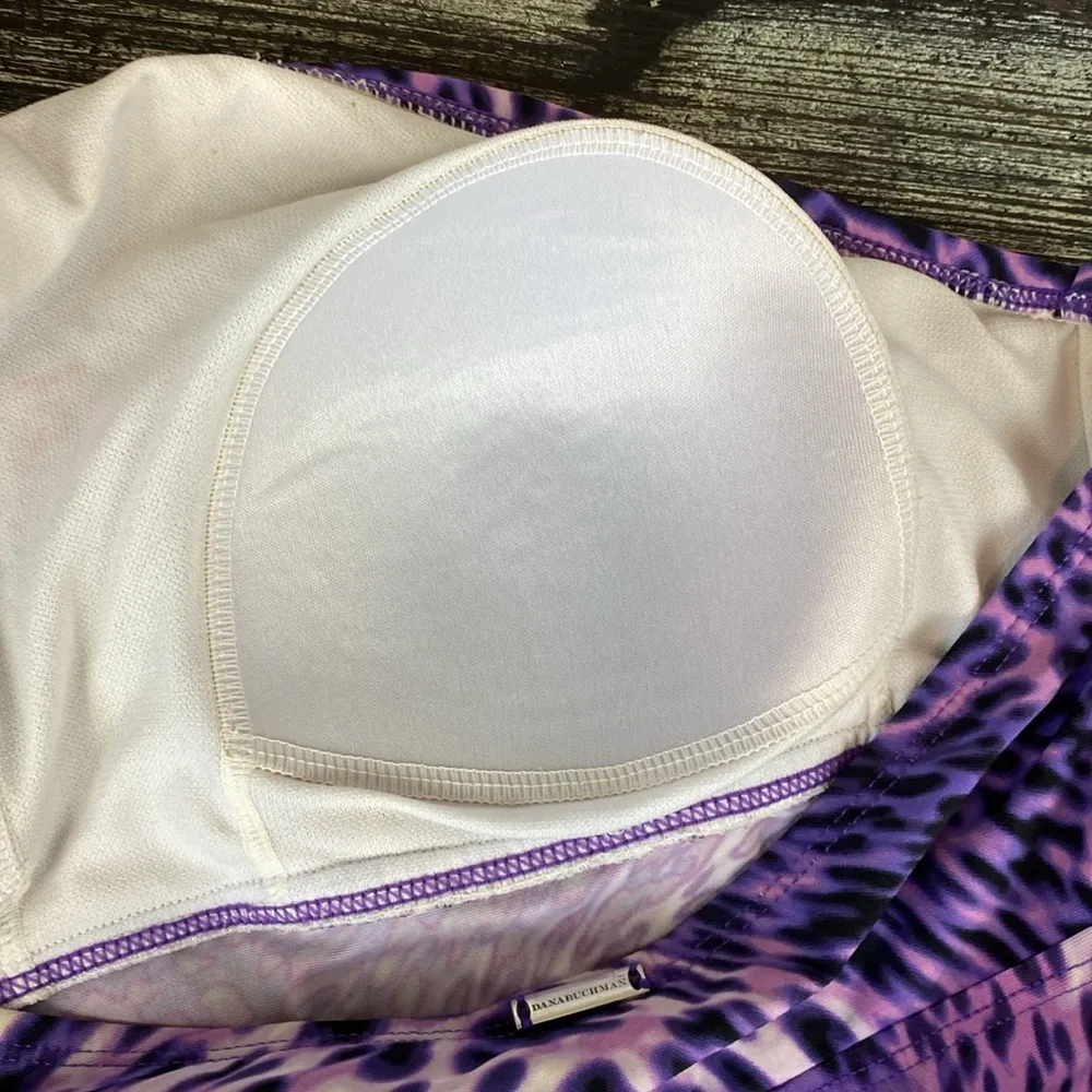 Dana Buchman Purple & Black Animal Print Halter Tankini Swim Bathing Suit Top 10 - Image 4