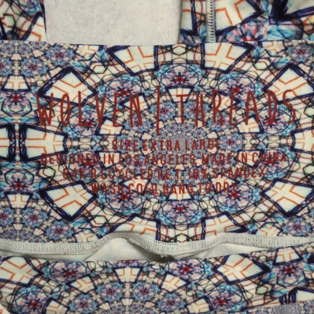 Wolven Threads Moonlight Mandala Patterned Multicolor Yoga Leggings Size XL Blue - Image 6