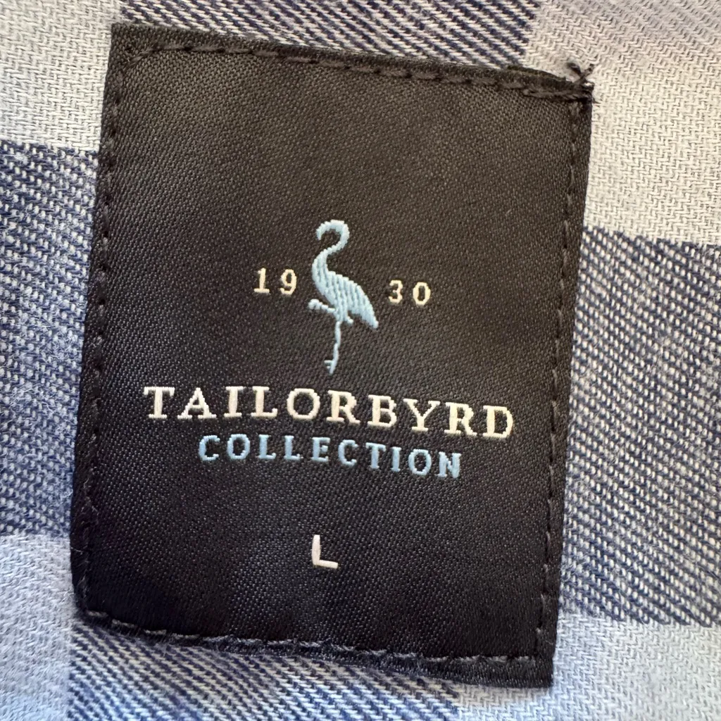 Taylorbyrd Collection Blue Plaid Button Down Flannel Shirt Size L - Image 2