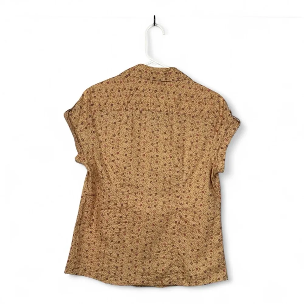 Nude Color Fitted Button Down Shirt with Notched Collar - Image 2