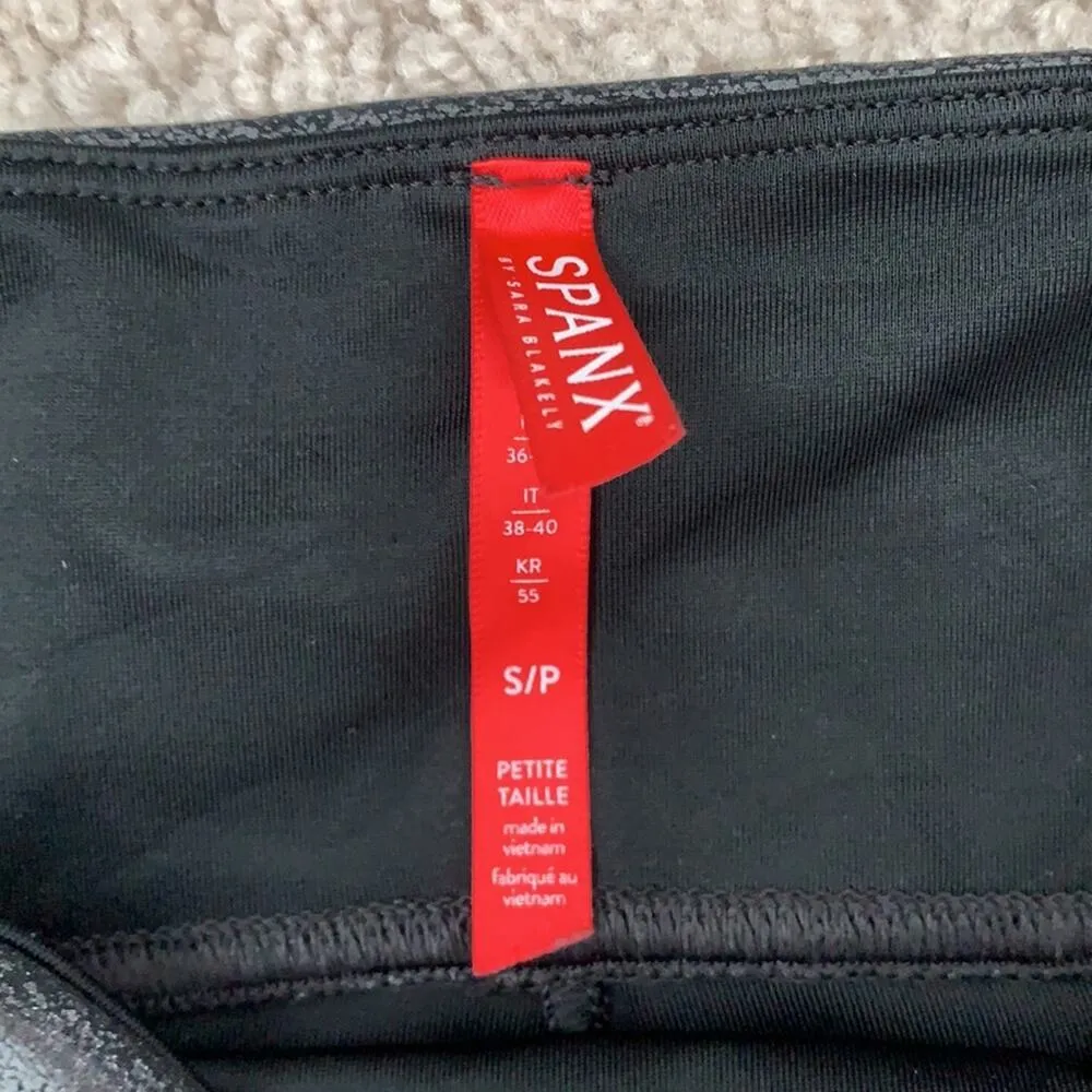 Spanx By Sara Blakely High Rise Faux Leather Leggings Black Women Petite Small - Image 4