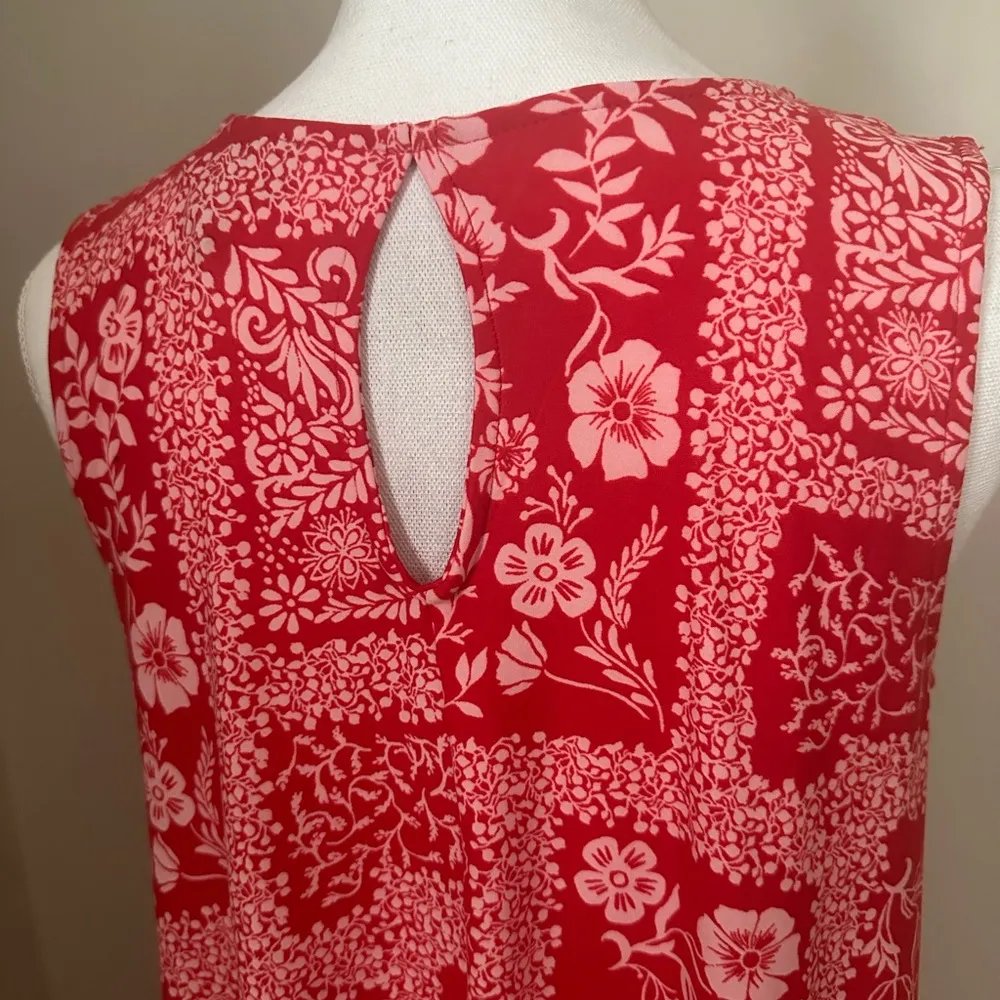 Red/White Floral Paisley Print Summer Sleeveless Dress NWT - Image 7