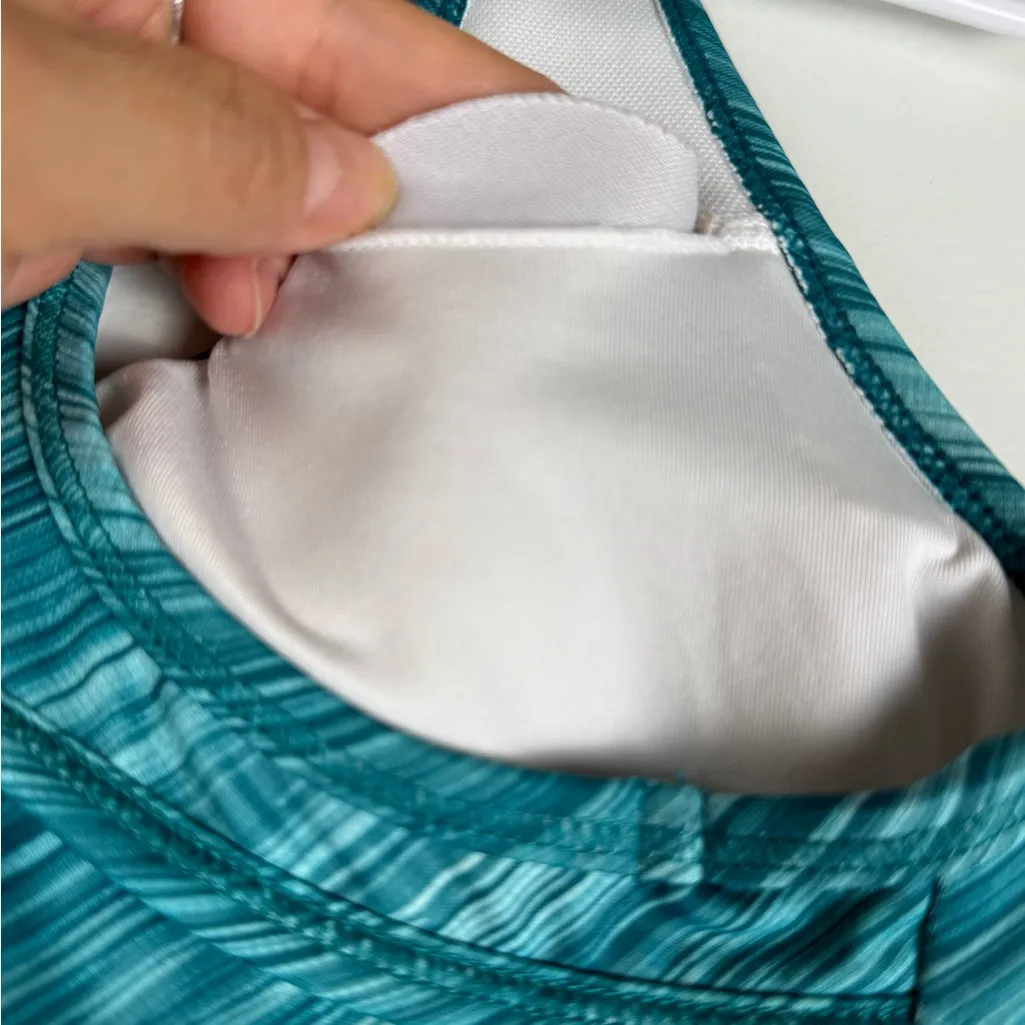 Xersion Striped Teal Sports Bra - Image 4
