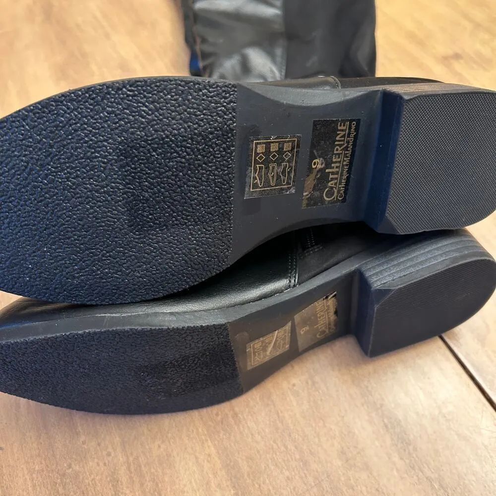 Catherine Catherine Malandrino Faux Leather Knee High Tall Boots Size 9 NWOT Black - Image 3