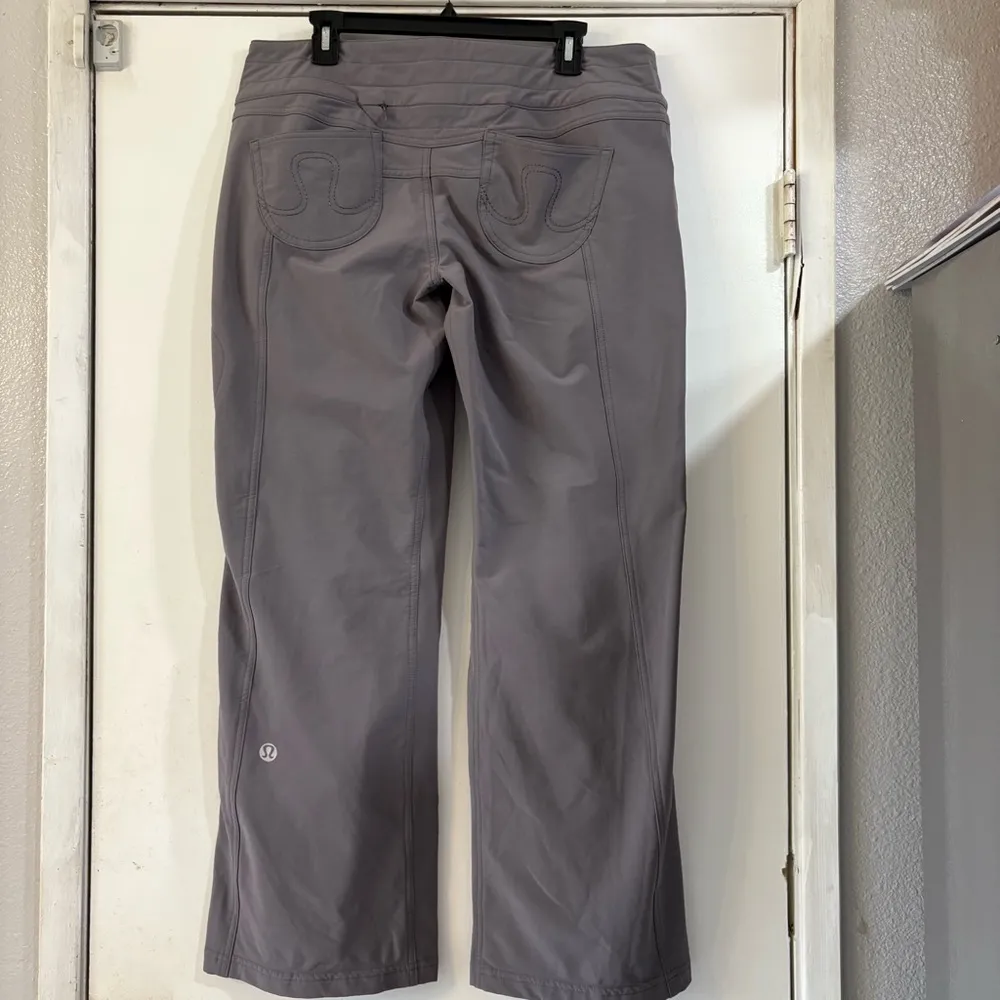 Lululemon Carry Less Pants Hiking Skying Gray Wide Straight Leg Women's XL - Image 2