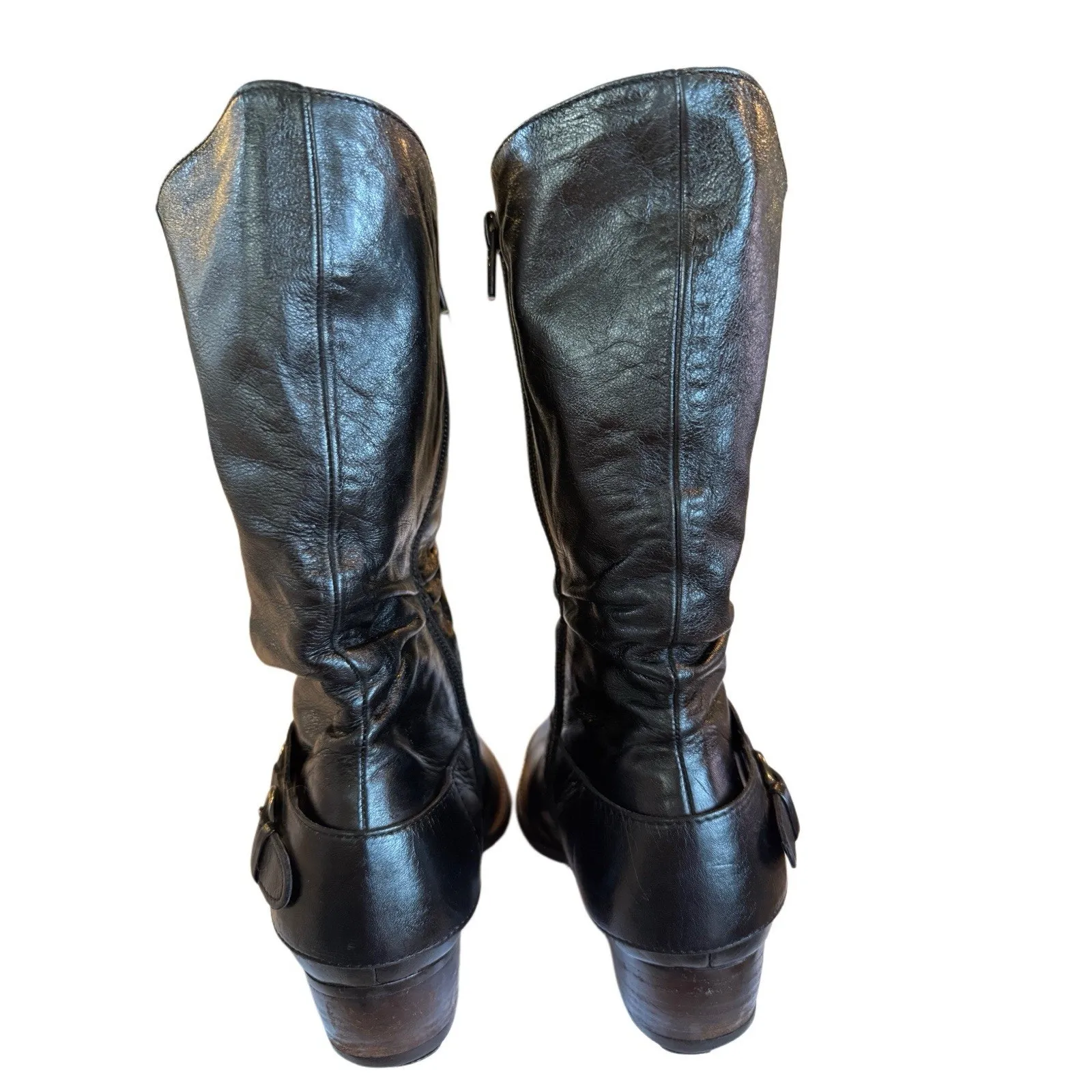$450‎ Luxury Paul Green Austrian BLK Leather Buckle Slouchy Boots EU36 US5-5.5 - Image 6