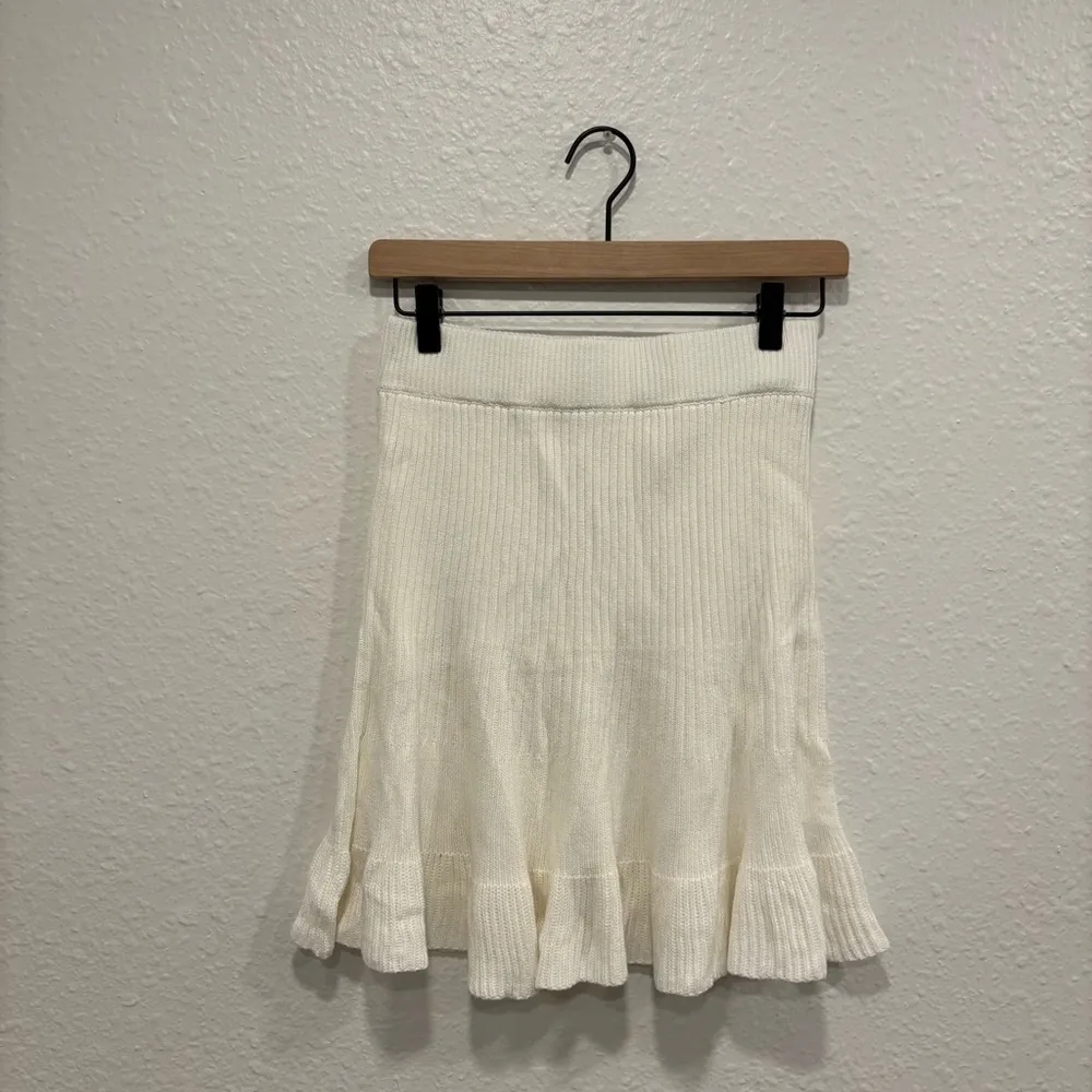 NWT free people solid gold white ribbed skirt - Image 4