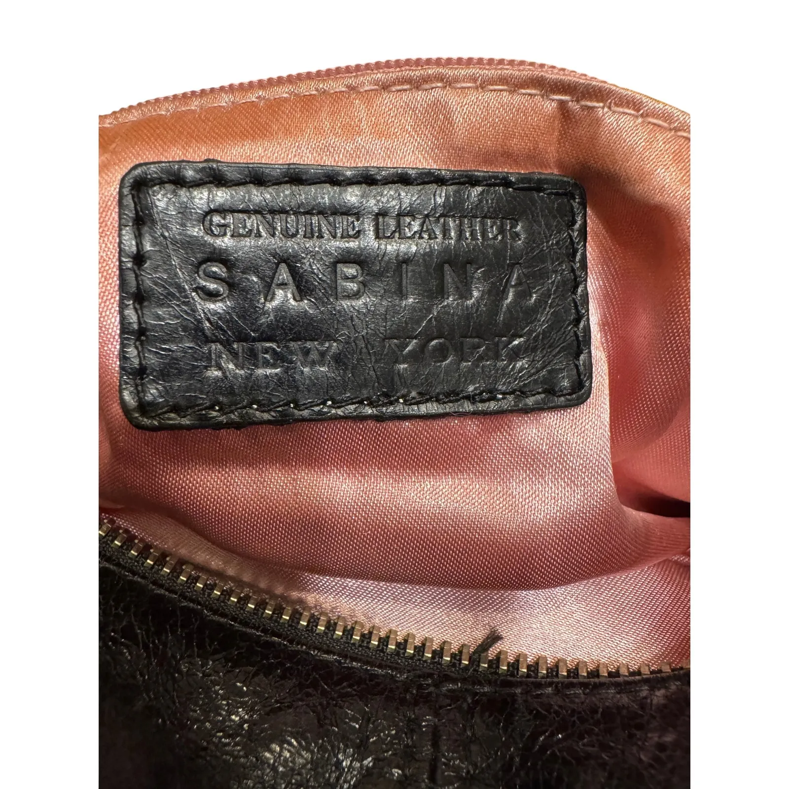 Sabina New York Y2K Black Leather Shoulder Bag Silver Trim Studded Buckle - Image 7