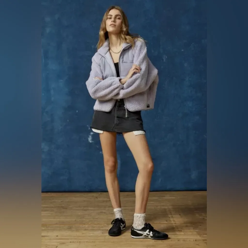 Urban Outfitters BDG Chuck Lavender Teddy Jacket Zip up - Image 2