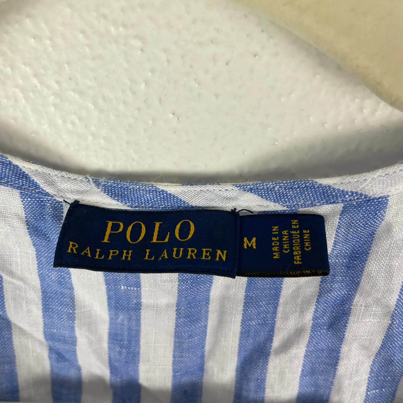 Polo Ralph Lauren Striped Wrap Blouse Linen Blend Women's Size M Preppy Summer - Image 4